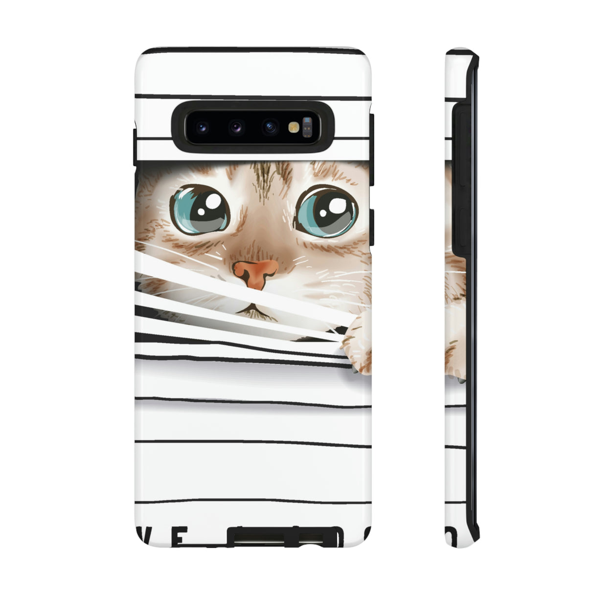 Cute Cat Window Android Case (Protective) Samsung Galaxy S10 Glossy Phone Case