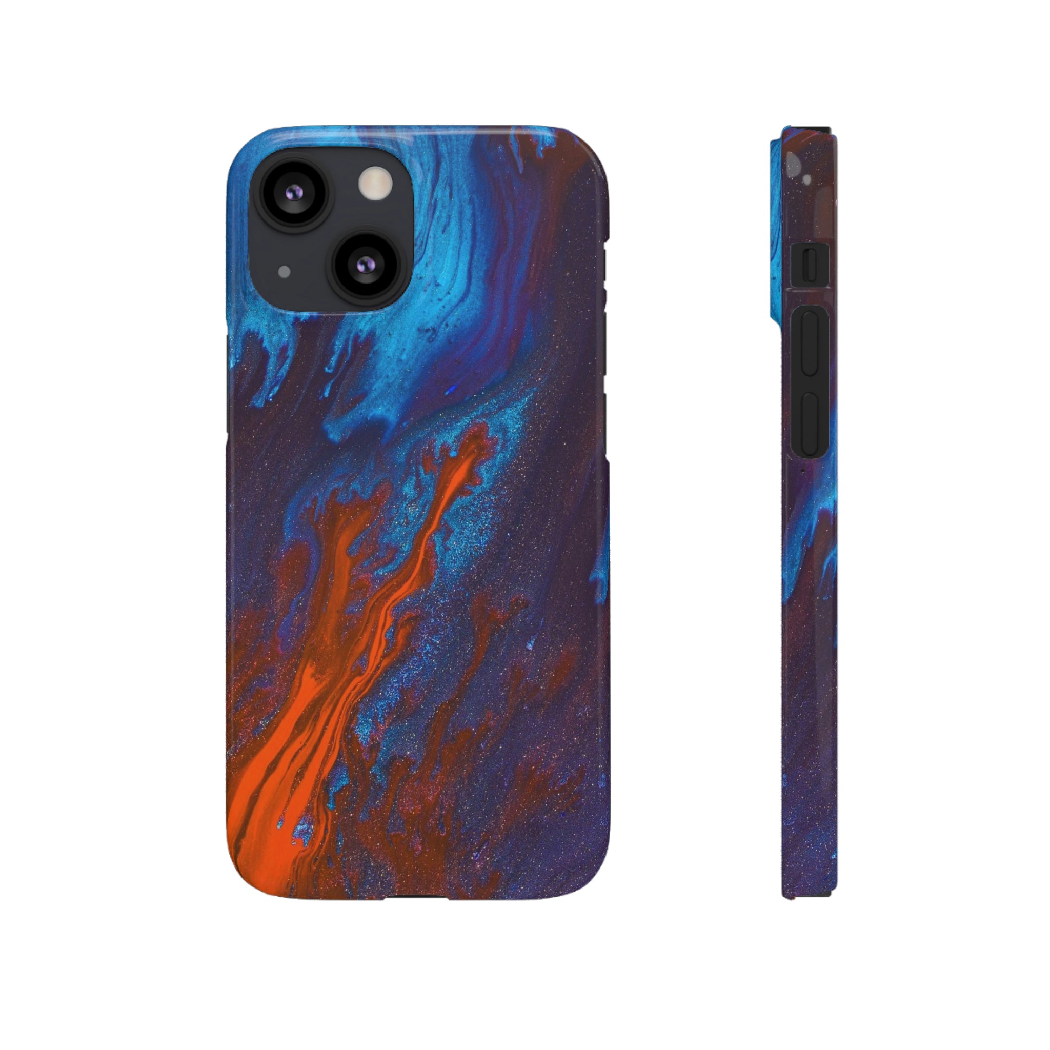 Orange Flame Ink Art iPhone Case (Slim) iPhone 13 Mini Glossy Phone Case