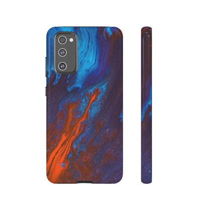 Orange Flame Ink Art Android Case (Protective) Samsung S20 FE Glossy Phone Case