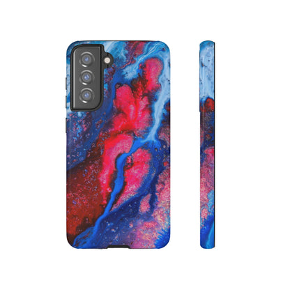 Red n Blue Ink Art Android Case (Protective) Samsung Galaxy S21 FE Glossy Phone Case