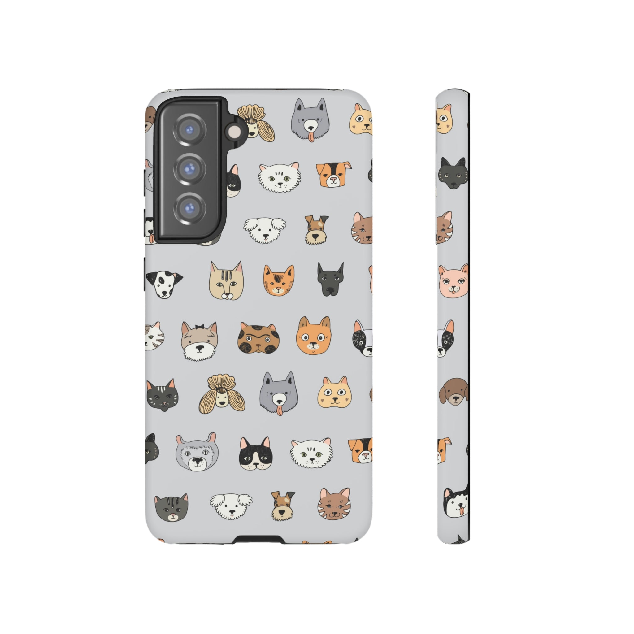 Cats n Dogs Pattern Android Case (Protective) Samsung Galaxy S21 FE Matte Phone Case