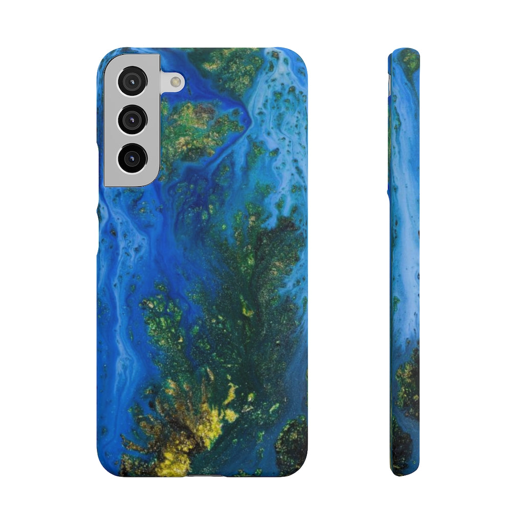 Blue Globe Ink Art Android Case (Slim) Samsung Galaxy S22 Plus Matte Phone Case