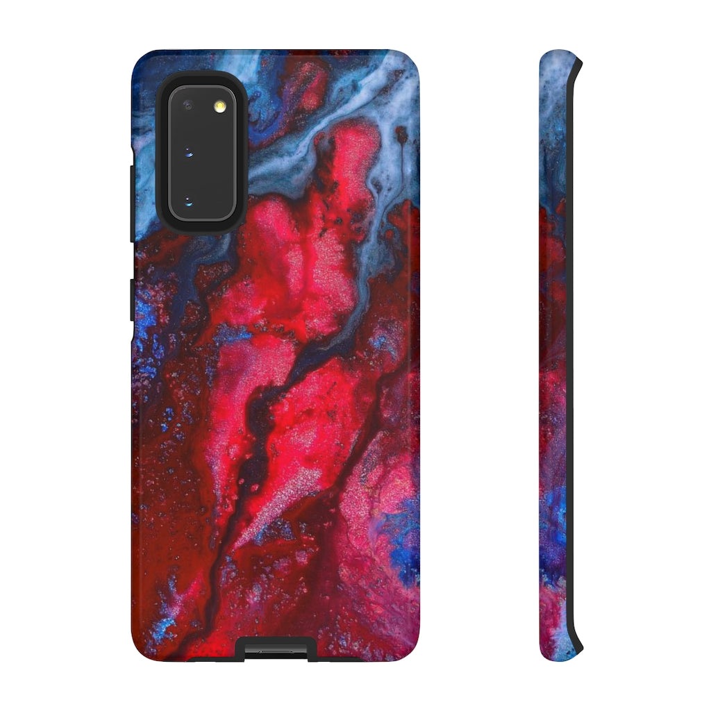 Neon Red Ink Art Android Case (Protective) Samsung Galaxy S20 Glossy Phone Case