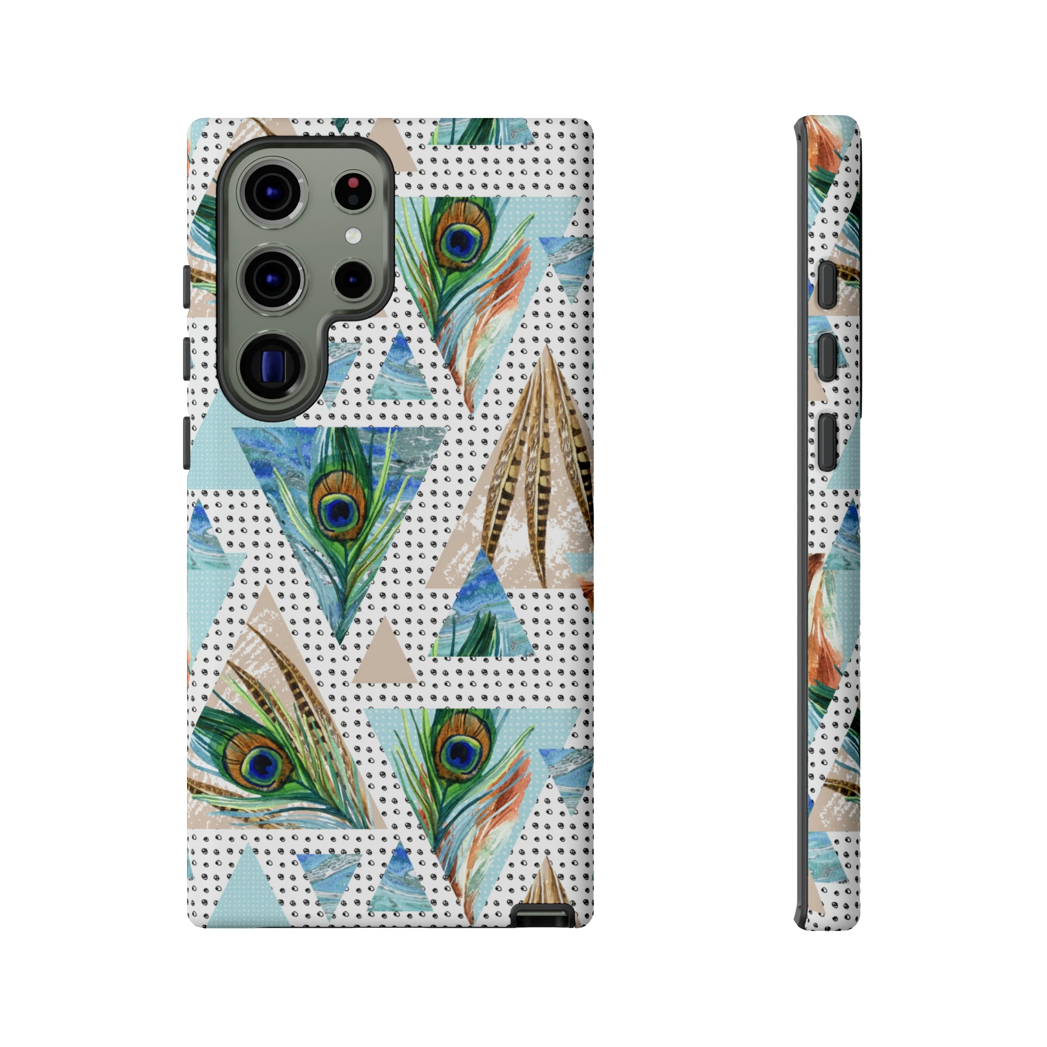 Peacock Feathers Android Case (Protective) Samsung Galaxy S23 Ultra Matte Phone Case