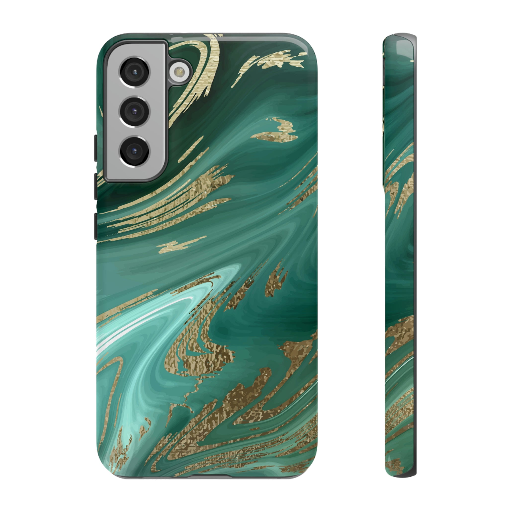 Green Marble Android Case (Protective) Samsung Galaxy S22 Plus Glossy Phone Case