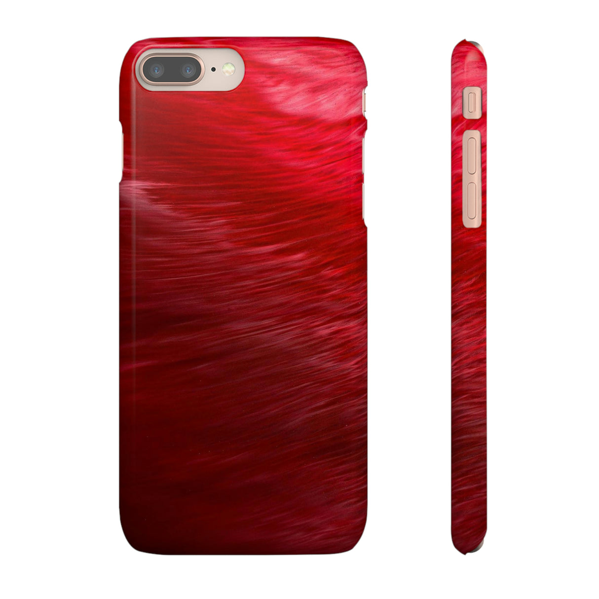 Red Feather Ink Art iPhone Case (Slim) iPhone 8 Plus Glossy Phone Case