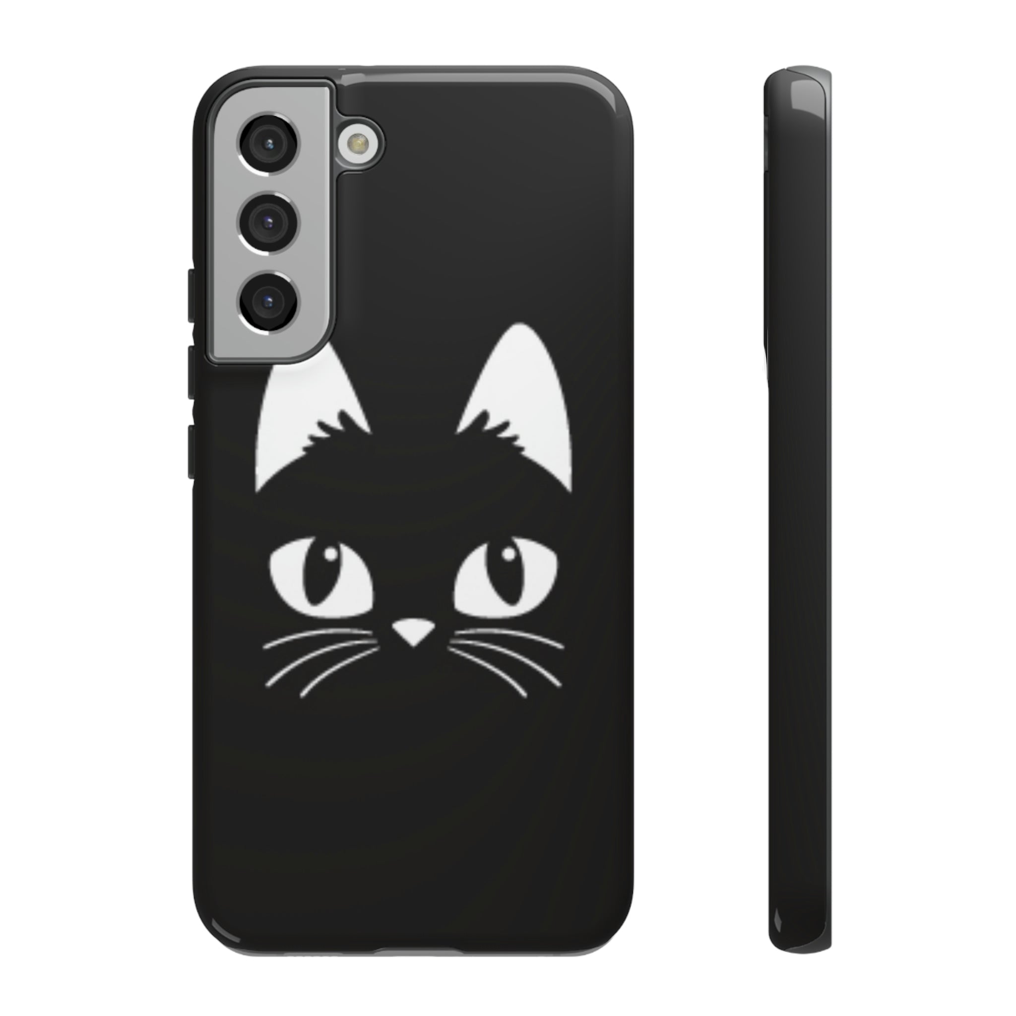 Cartoon Cat Icon Android Case (Protective) Samsung Galaxy S22 Plus Glossy Phone Case