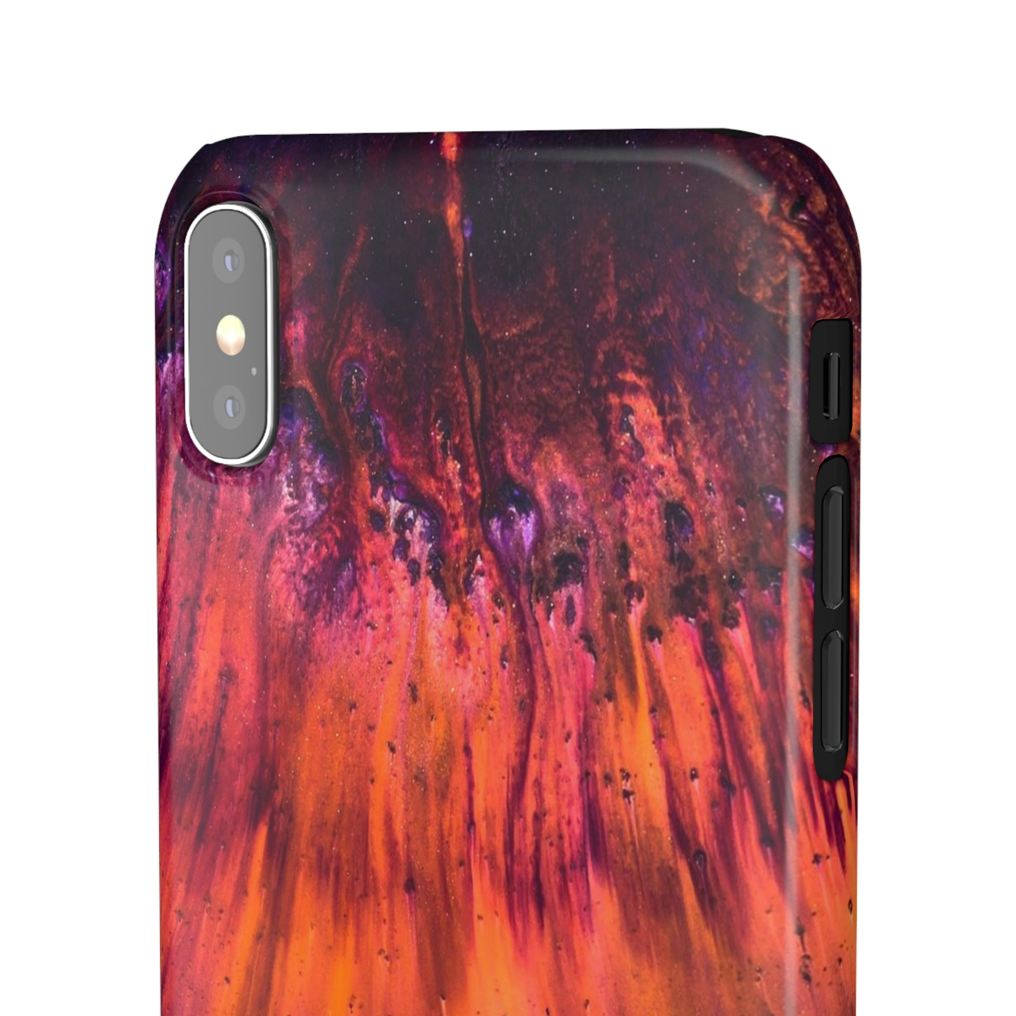 Orange Flow Ink Art iPhone Case (Slim) Phone Case