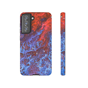 Blue Lava Ink Art Android Case (Protective) Samsung Galaxy S21 FE Matte Phone Case