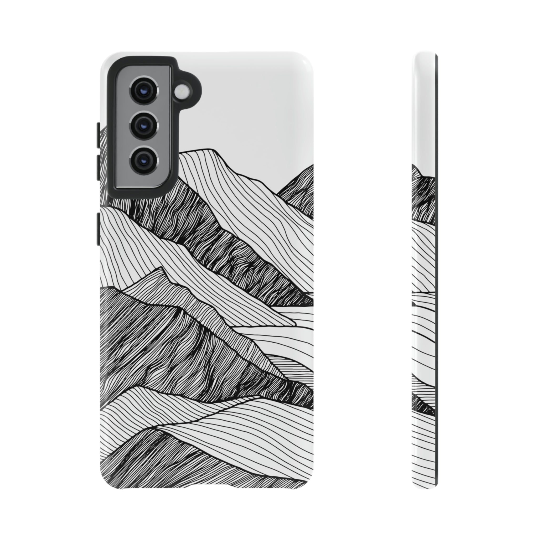 Mountain Line Art Android Case (Protective) Samsung Galaxy S21 Glossy Phone Case