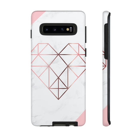 Heart Rose Gold Android Case (Protective) Samsung Galaxy S10 Matte Phone Case