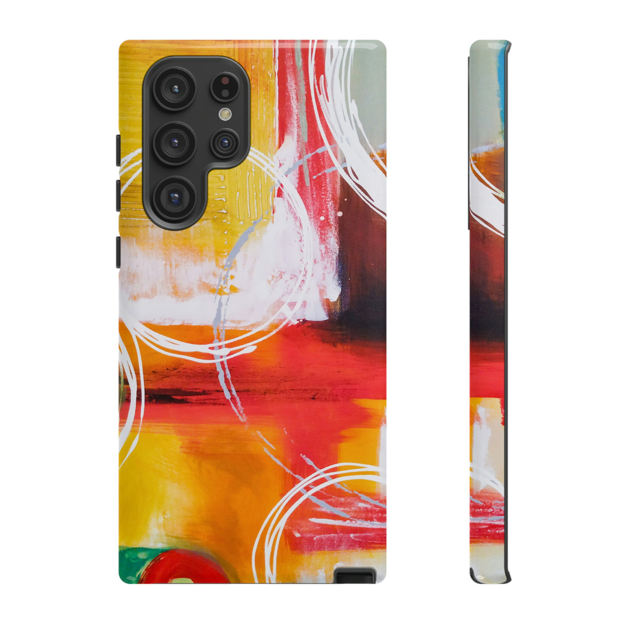 Abstract Yellow Android Case (Protective) Samsung Galaxy S22 Ultra Glossy Phone Case