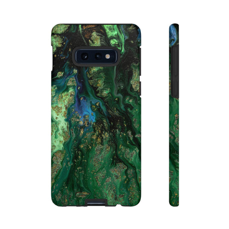 Green Liquid Marble Ink Art Android Case (Protective) Samsung Galaxy S10E Matte Phone Case