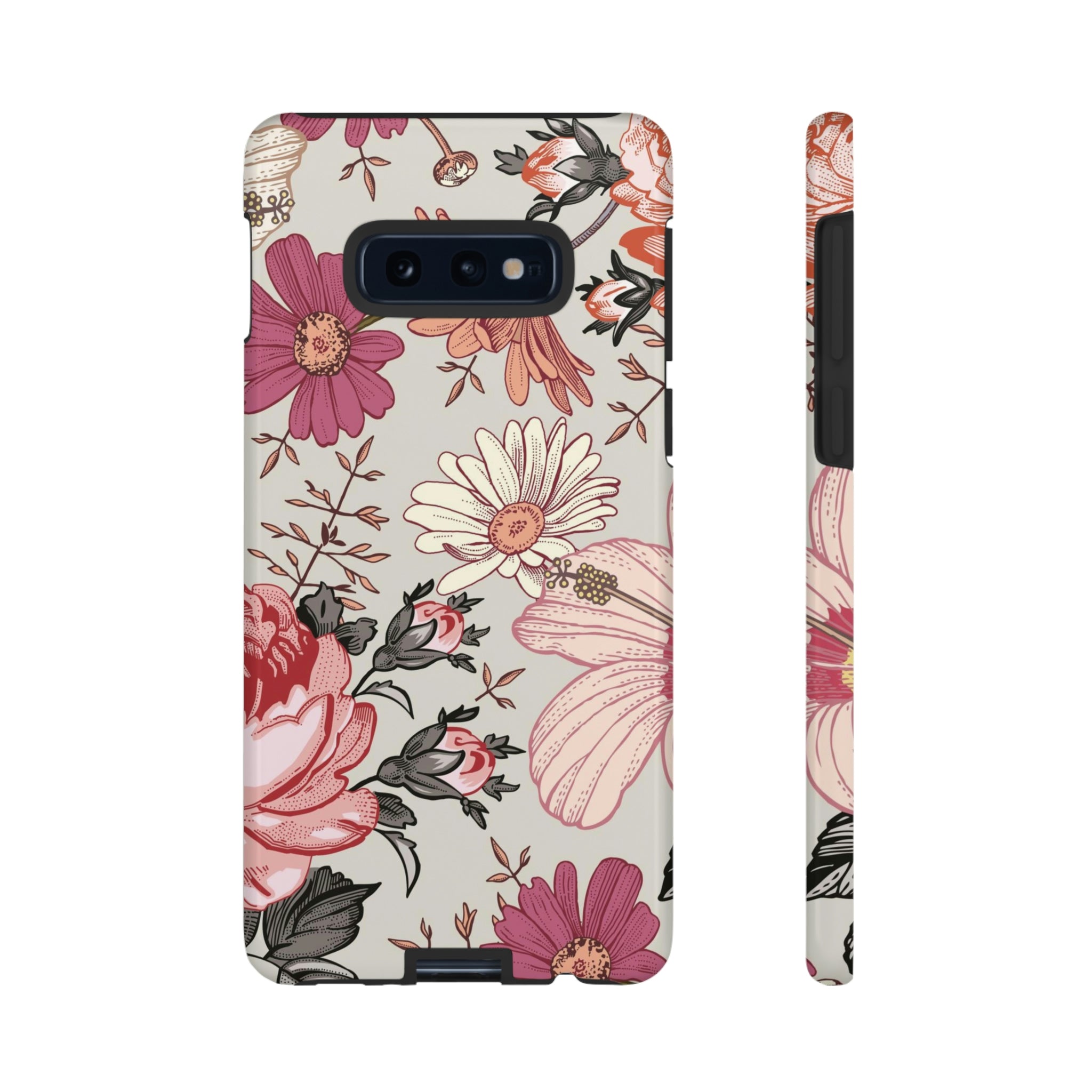 Pink daisies Vintage Flower Samsung Case (Protective) Samsung Galaxy S10E Glossy Phone Case