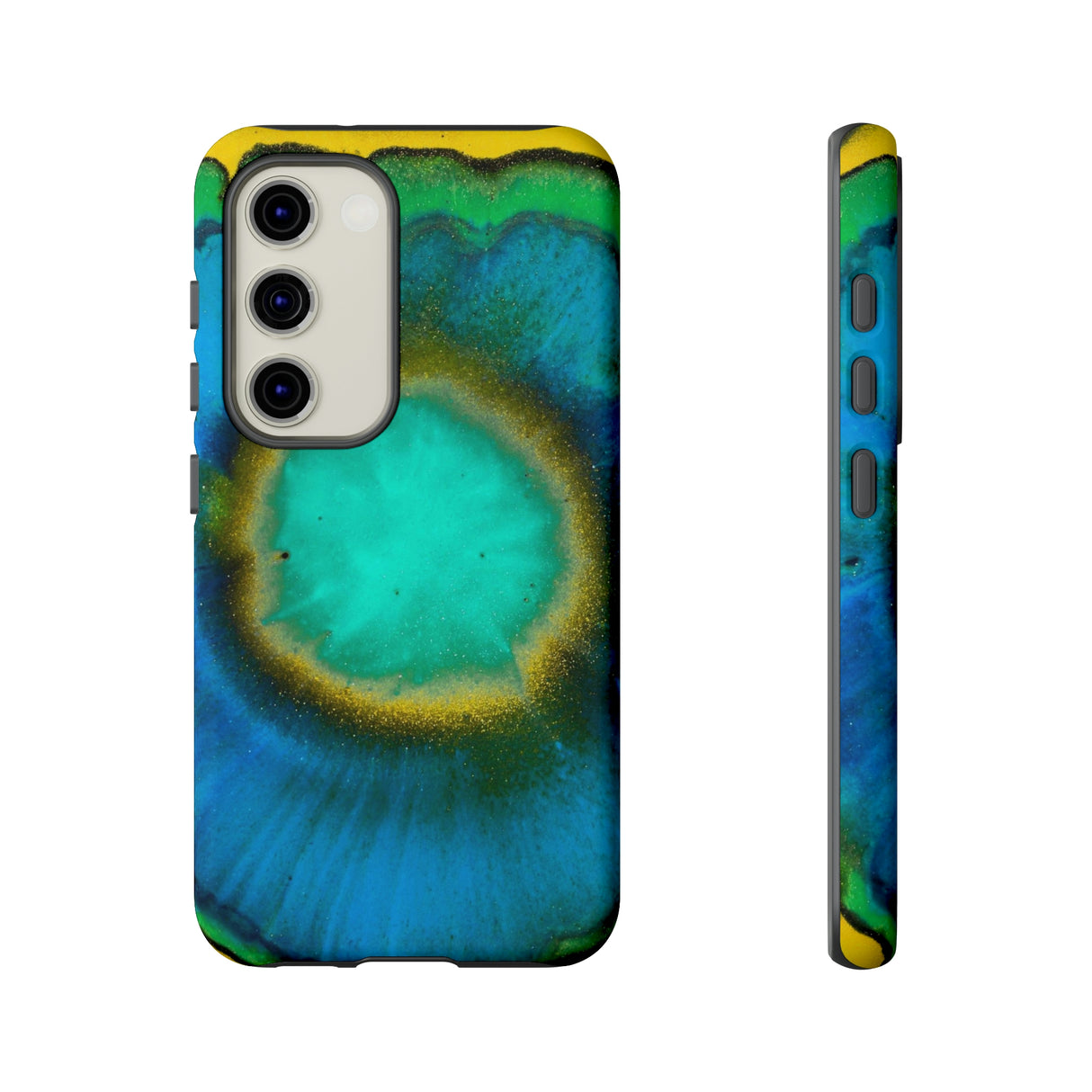 Neon Blue Ink Art Android Case (Protective) Samsung Galaxy S23 Matte Phone Case