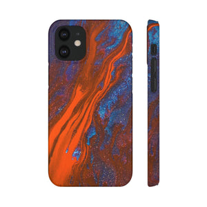 Orange Spikes Ink Art iPhone Case (Slim) iPhone 12 Mini Glossy Phone Case