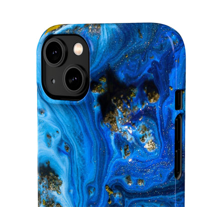 Blue Ice Melt Ink Art iPhone Case (Slim) Phone Case