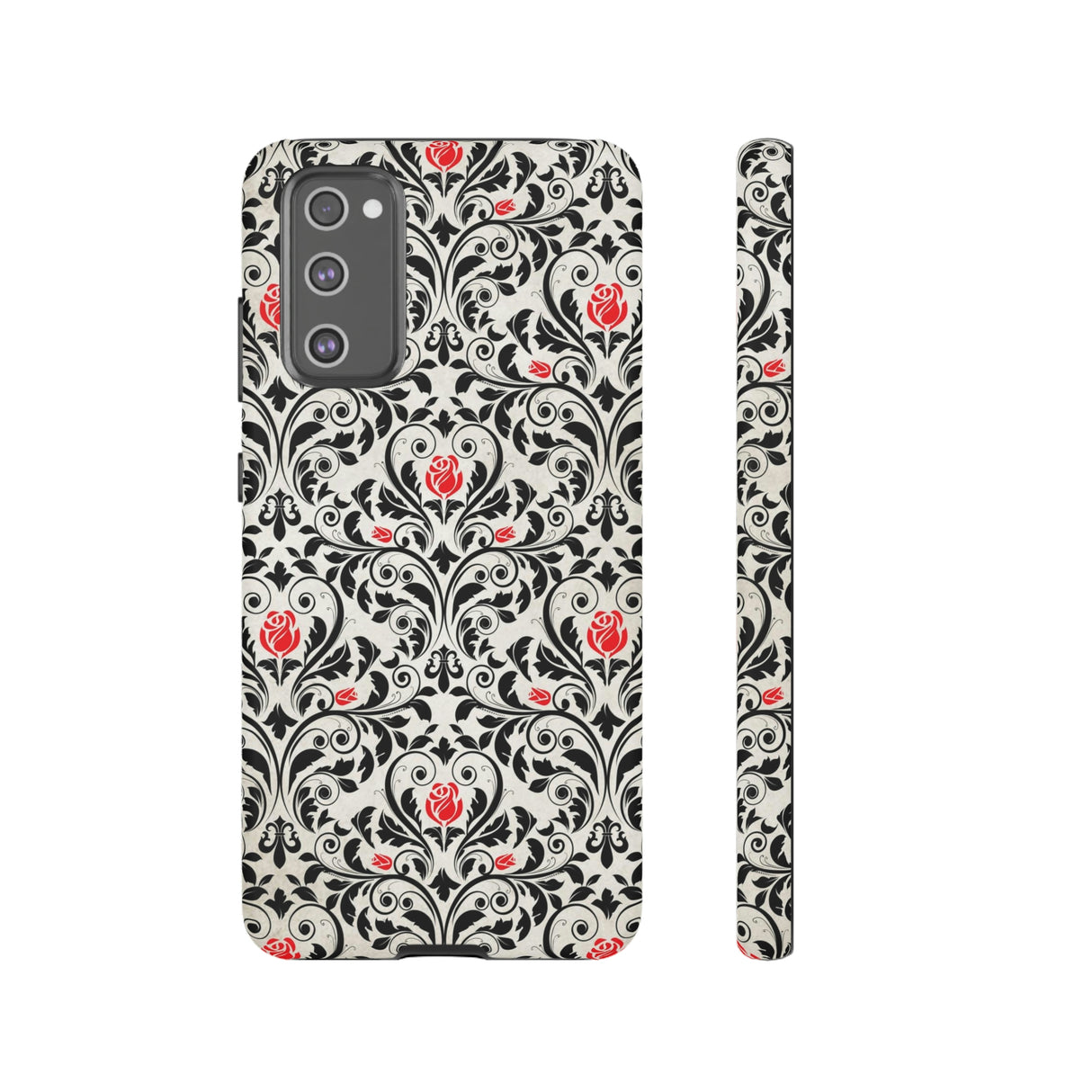 Black Rose Gothic Flower Samsung Case (Protective) Samsung Galaxy S20 FE Matte Phone Case