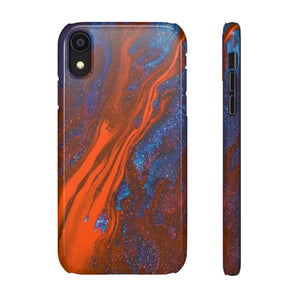 Orange Spikes Ink Art iPhone Case (Slim) iPhone XR Glossy Phone Case