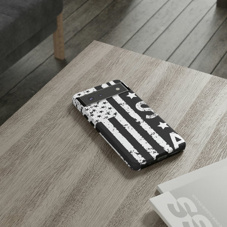 Black n White U.S Flag Android Case (Protective) Phone Case