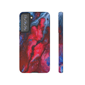 Neon Red Ink Art Android Case (Protective) Samsung S21 FE Matte Phone Case