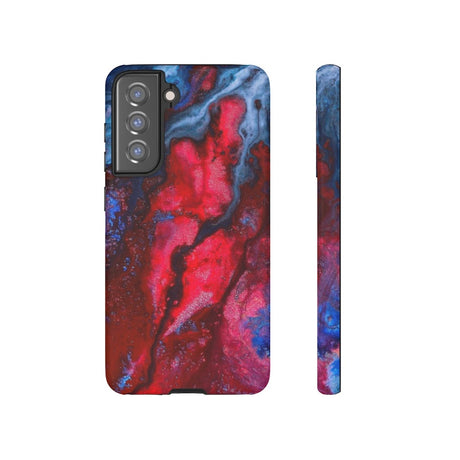 Neon Red Ink Art Android Case (Protective) Samsung S21 FE Matte Phone Case