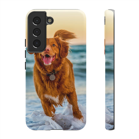 Happy Beach Dog Android Case (Protective) Samsung Galaxy S22 Matte Phone Case