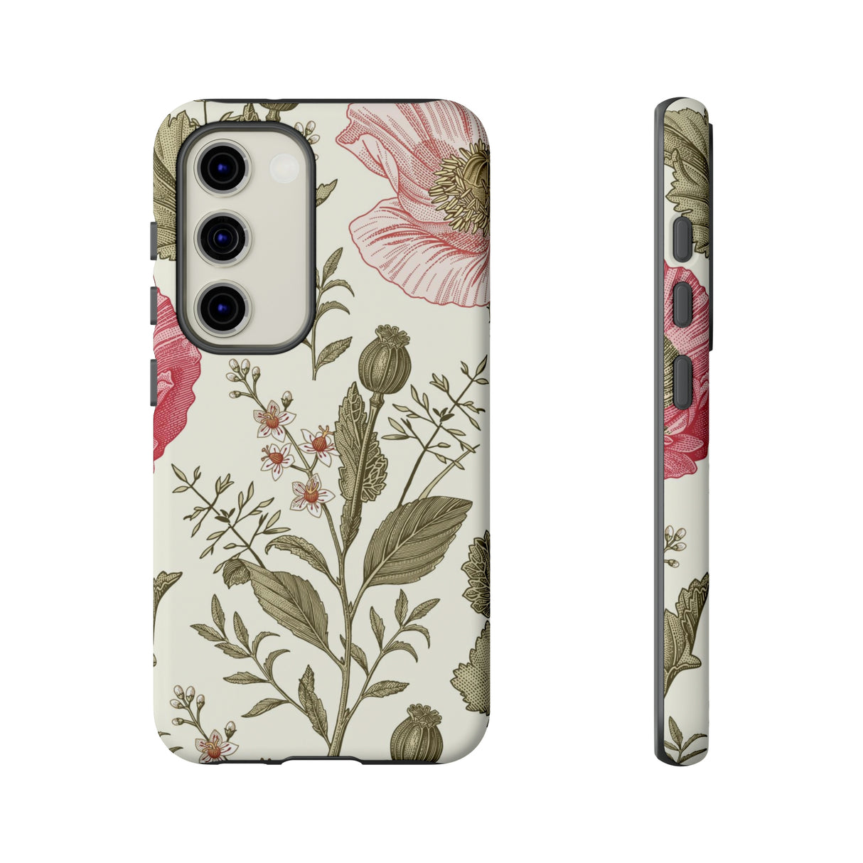 Poppy Purple Vintage Flower Samsung Case (Protective) Samsung Galaxy S23 Matte Phone Case