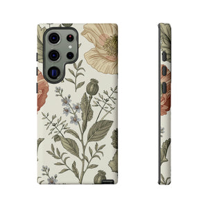 Poppy Brown Vintage Flower Samsung Case (Protective) Samsung Galaxy S23 Ultra Matte Phone Case