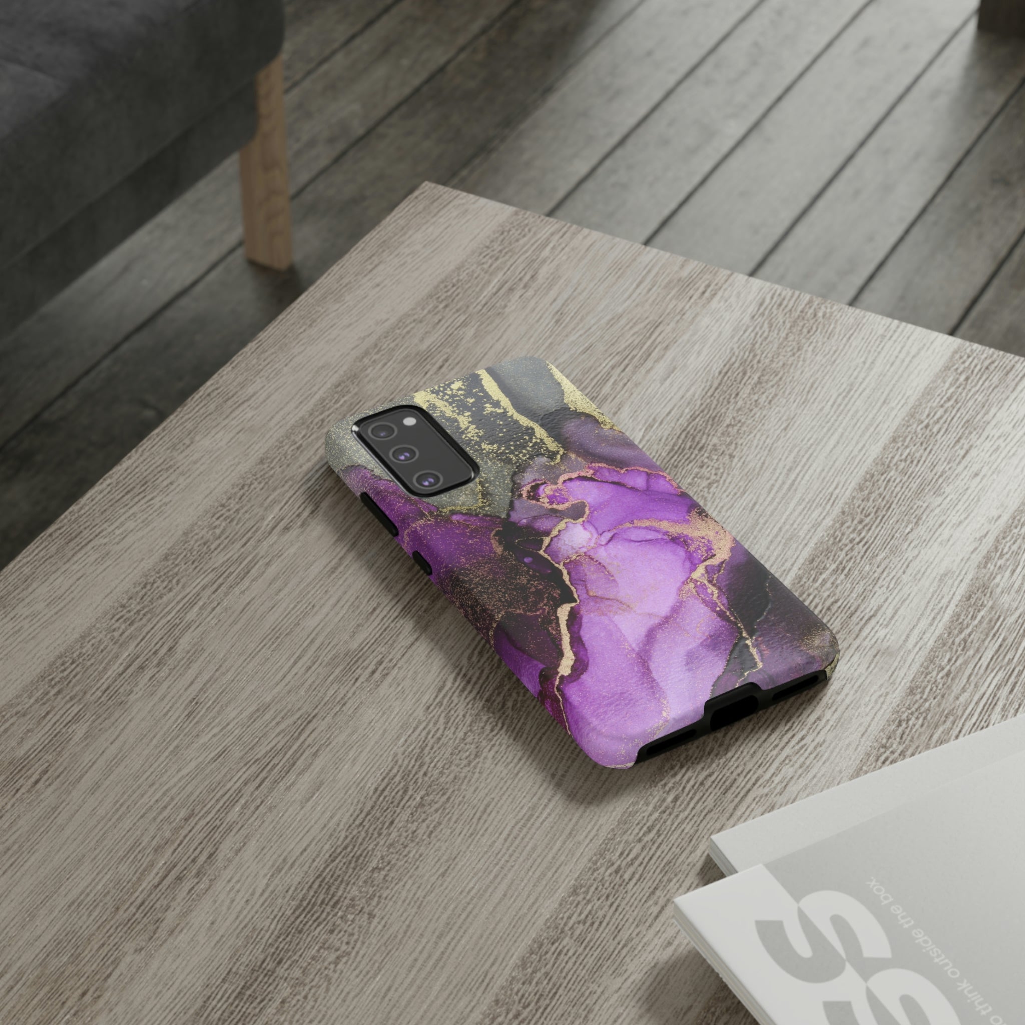 Purple Marble & Gold Android Case (Protective) Phone Case