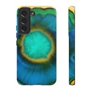 Neon Blue Ink Art Android Case (Protective) Samsung Galaxy S22 Matte Phone Case