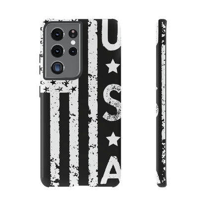 Black n White U.S Flag Android Case (Protective) Samsung Galaxy S21 Ultra Glossy Phone Case