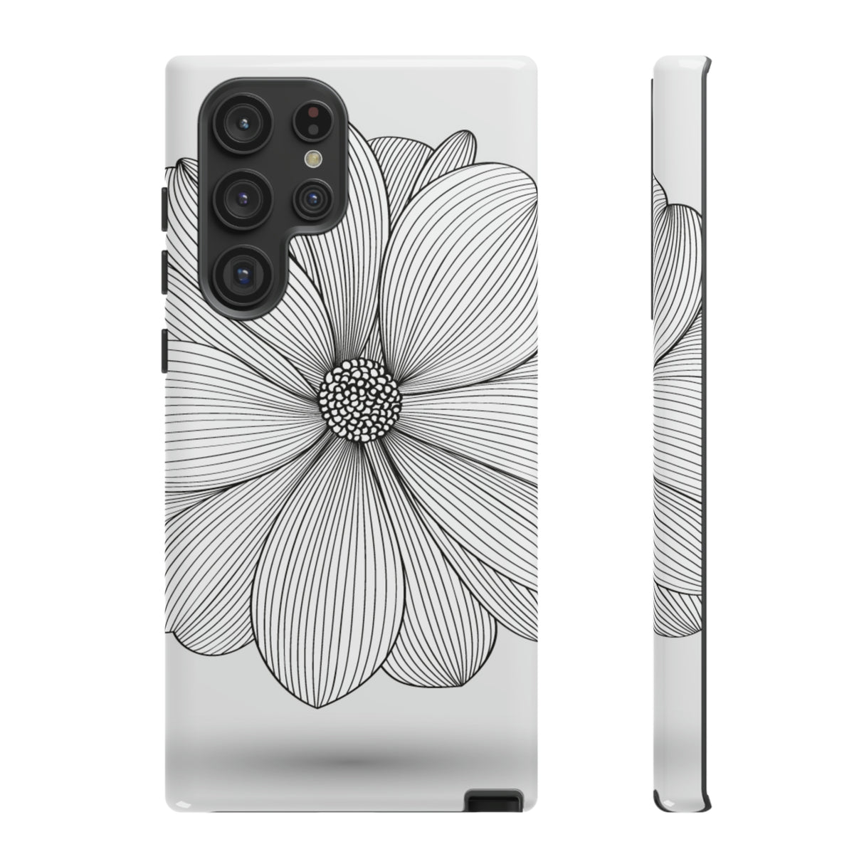 Black n White Dahlia Android Case (Protective) Samsung Galaxy S22 Ultra Glossy Phone Case