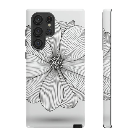 Black n White Dahlia Android Case (Protective) Samsung Galaxy S22 Ultra Glossy Phone Case