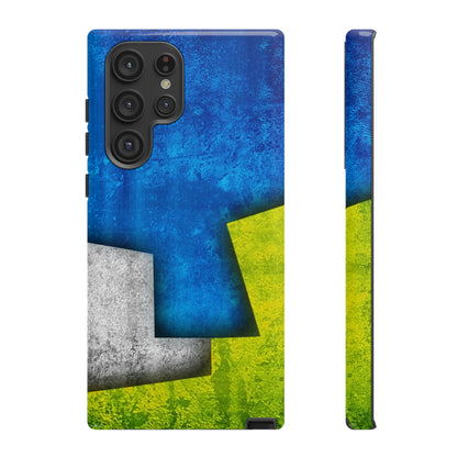 Blue Abstract Art Android Case (Protective) Samsung Galaxy S22 Ultra Glossy Phone Case