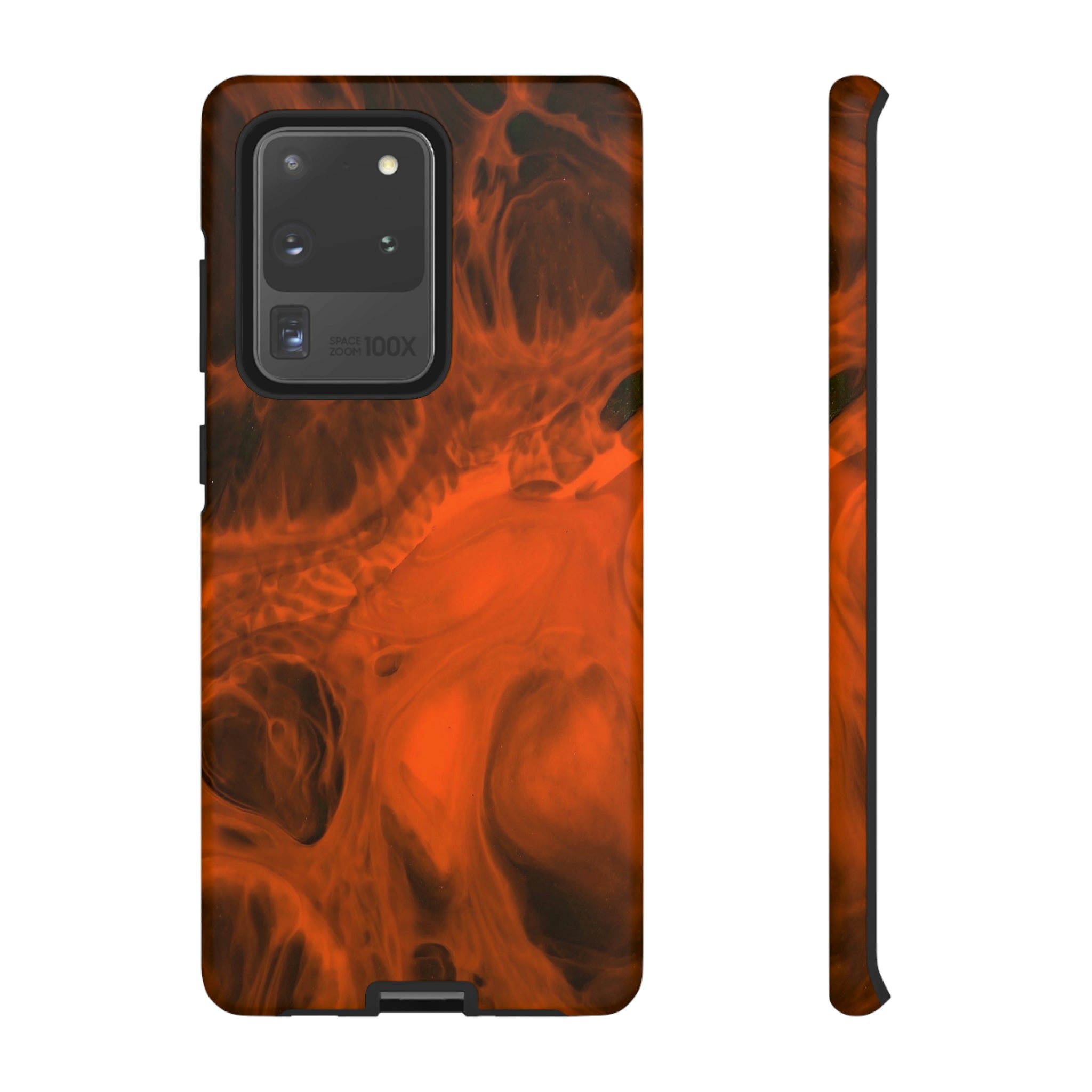 Red Flame Ink Art Android Case (Protective) Samsung Galaxy S20 Ultra Matte Phone Case