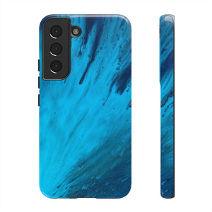 Light Blue Ink Art Android Case (Protective) Samsung Galaxy S22 Glossy Phone Case