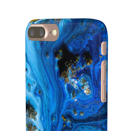 Blue Ice Melt Ink Art iPhone Case (Slim) Phone Case