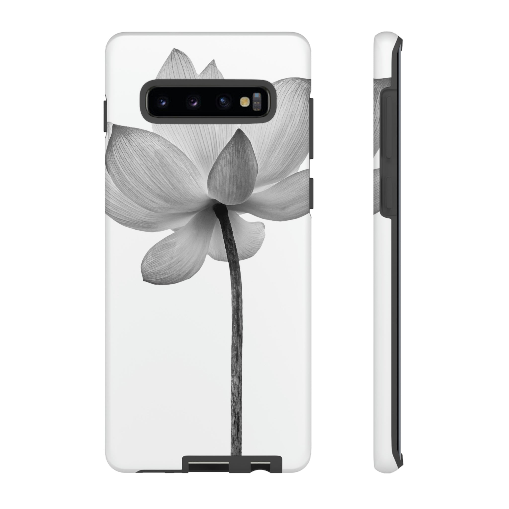 Black White Lotus Android Case (Protective) Samsung Galaxy S10 Plus Matte Phone Case