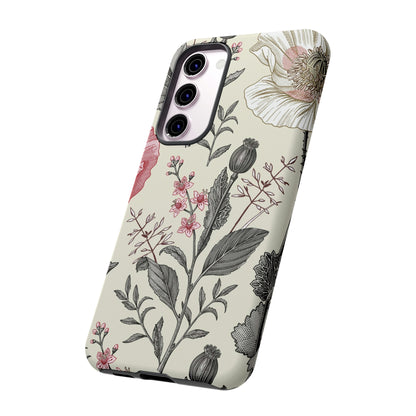 Poppy Pink Vintage Flower Samsung Case (Protective) Phone Case