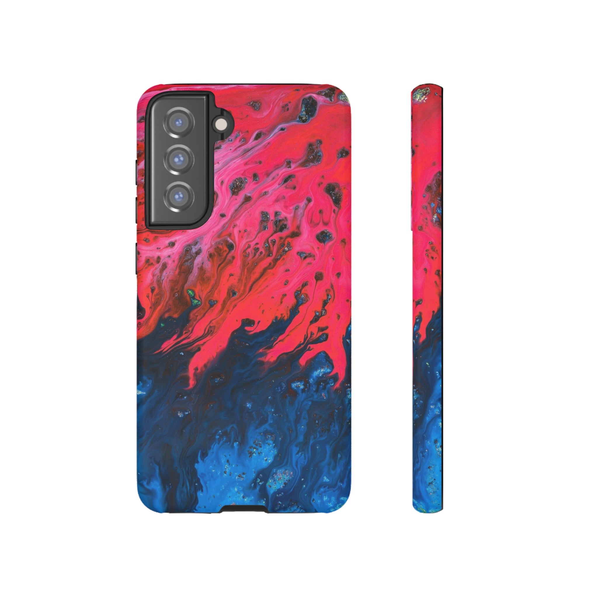 Bright Pink River Ink Art Android Case (Protective) Samsung Galaxy S21 FE Matte Phone Case