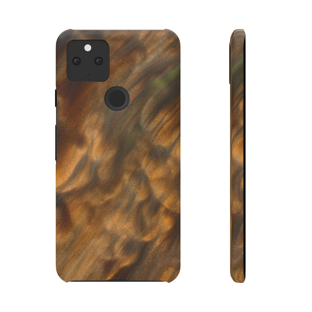 Gold Sand Ink Art Android Case (Slim) Google Pixel 5 Glossy Phone Case