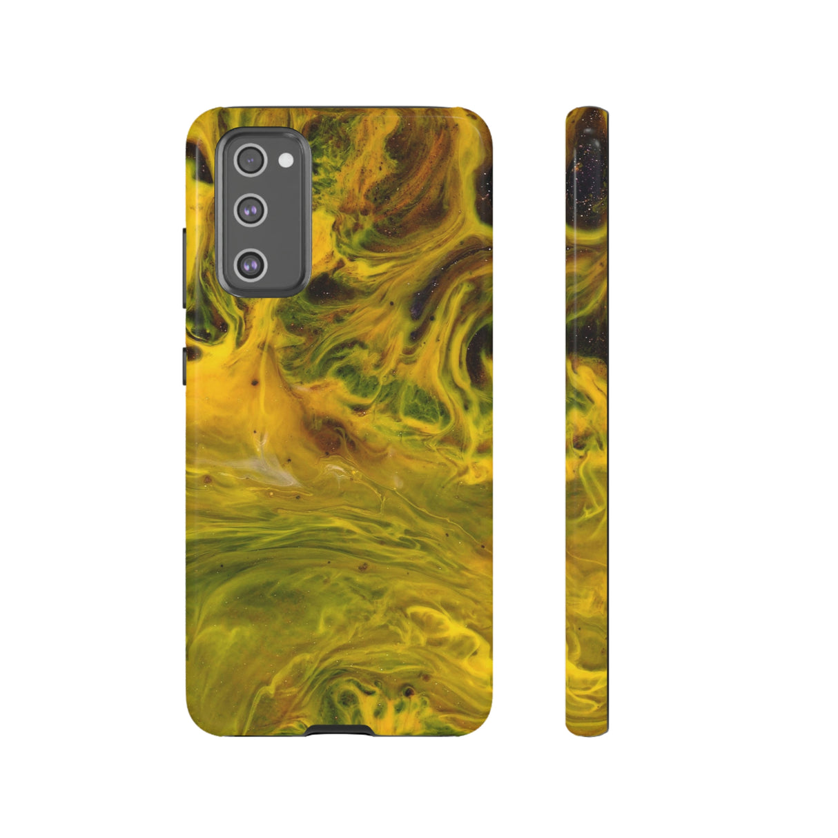 Liquid Yellow Ink Art Android Case (Protective) Samsung Galaxy S20 FE Glossy Phone Case