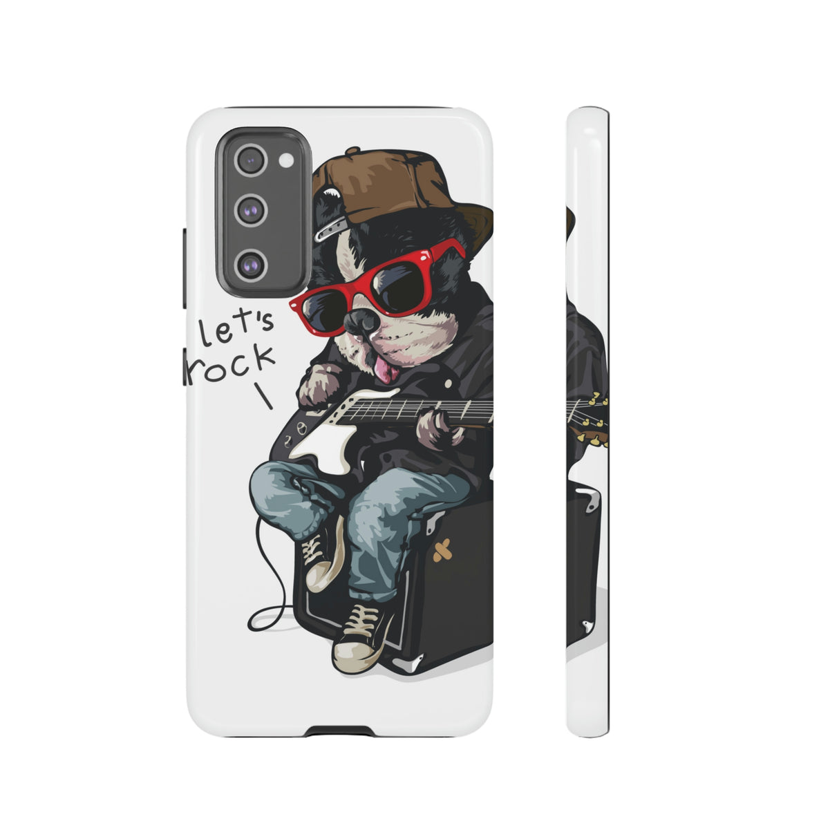 Rock n Roll Dog Android Case (Protective) Samsung Galaxy S20 FE Glossy Phone Case