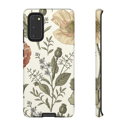 Poppy Brown Vintage Flower Samsung Case (Protective) Samsung Galaxy S20 Matte Phone Case