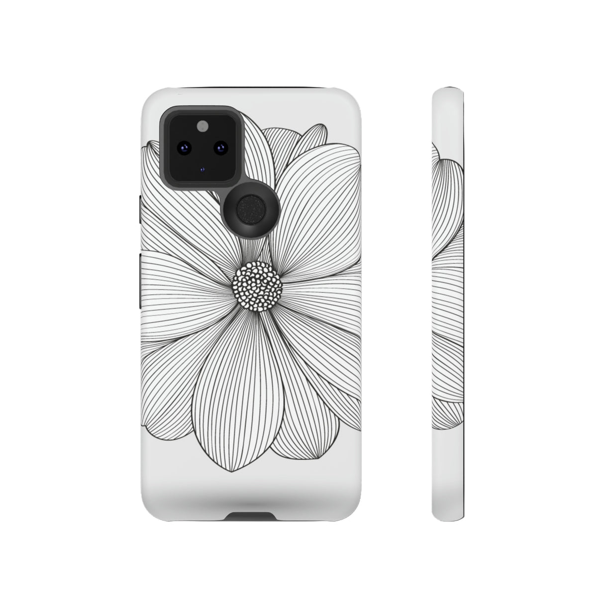 Black n White Dahlia Android Case (Protective) Google Pixel 5 5G Matte Phone Case