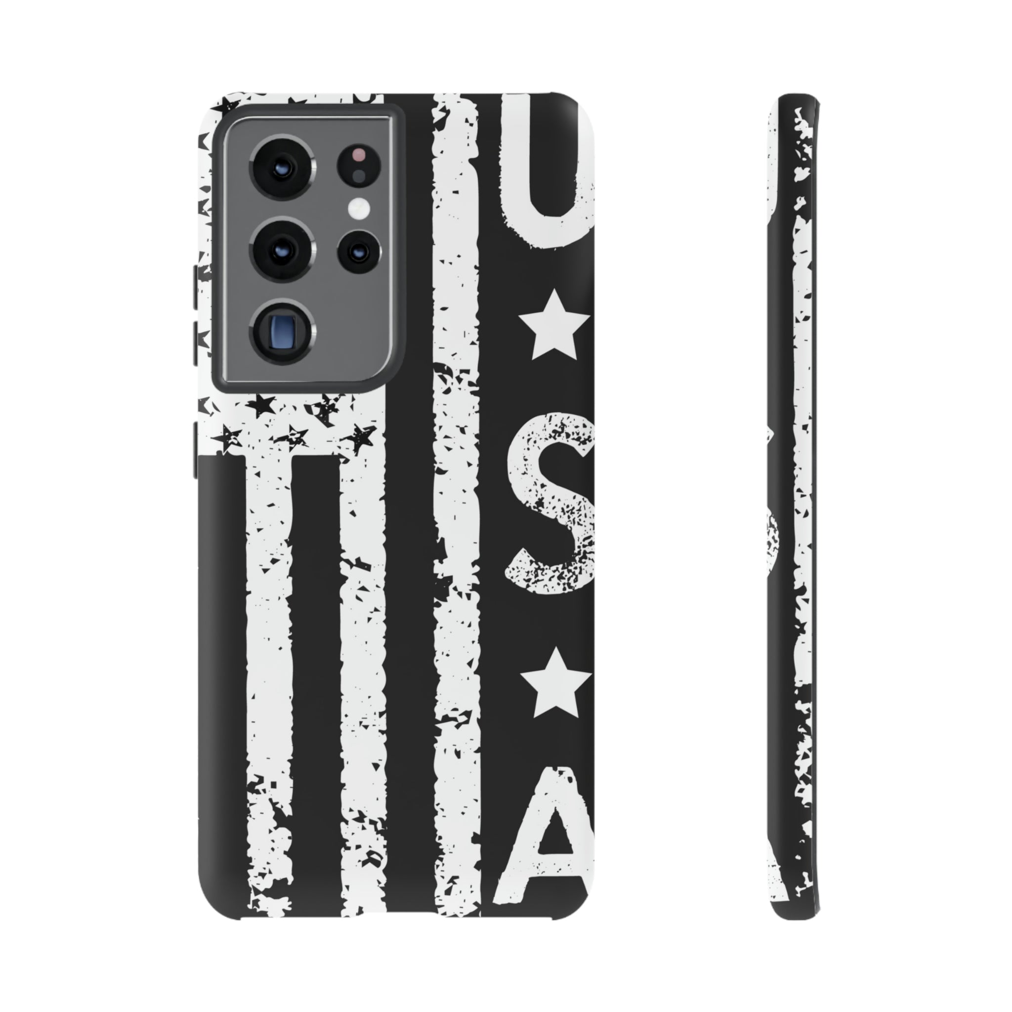 Black n White U.S Flag Android Case (Protective) Samsung Galaxy S21 Ultra Matte Phone Case