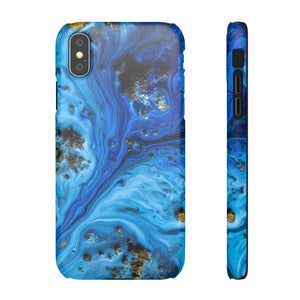 Blue Ice Melt Ink Art iPhone Case (Slim) iPhone XS Matte Phone Case