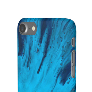 Light Blue Ink Art iPhone Case (Slim) Phone Case