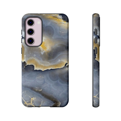 Marble Blue Gold Android Case (Protective) Samsung Galaxy S23 Plus Matte Phone Case